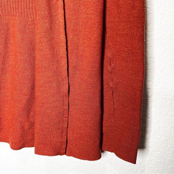 Eileen Fisher 100% Wool Crepe Peplum Open Cardigan Sweater Sustainable - Picture 4 of 11